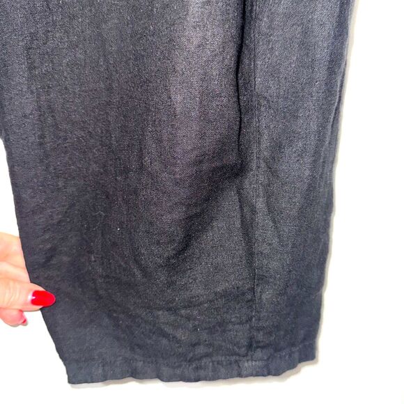 Lisa Bayne 100% Linen Barrel Pant - Black S - Picture 3 of 7